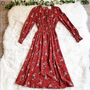 Sezane Juliane Dress Floral Red Maxi Dress